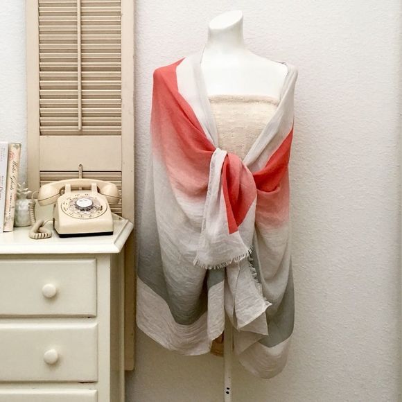 Do Everything in Love Light Gauzy Ombré Wrap Scarf, Polyester Viscose NWT - Picture 2 of 7